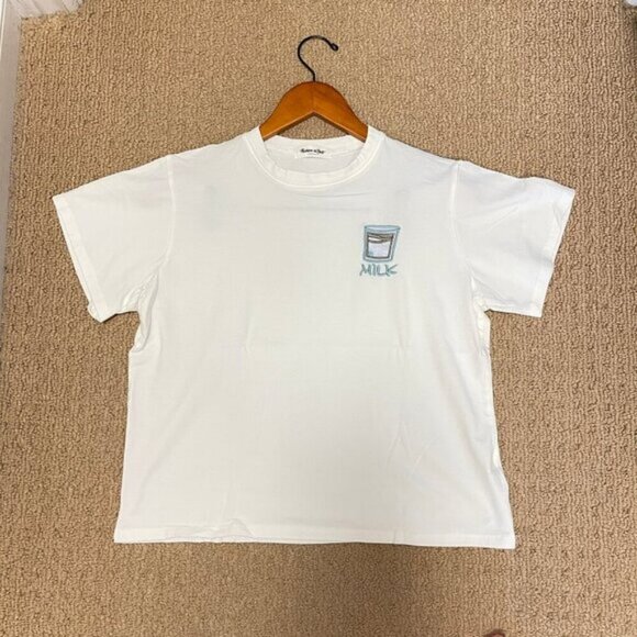 Embroidered Milk Graphic Tee White – S - Picture 5 of 11